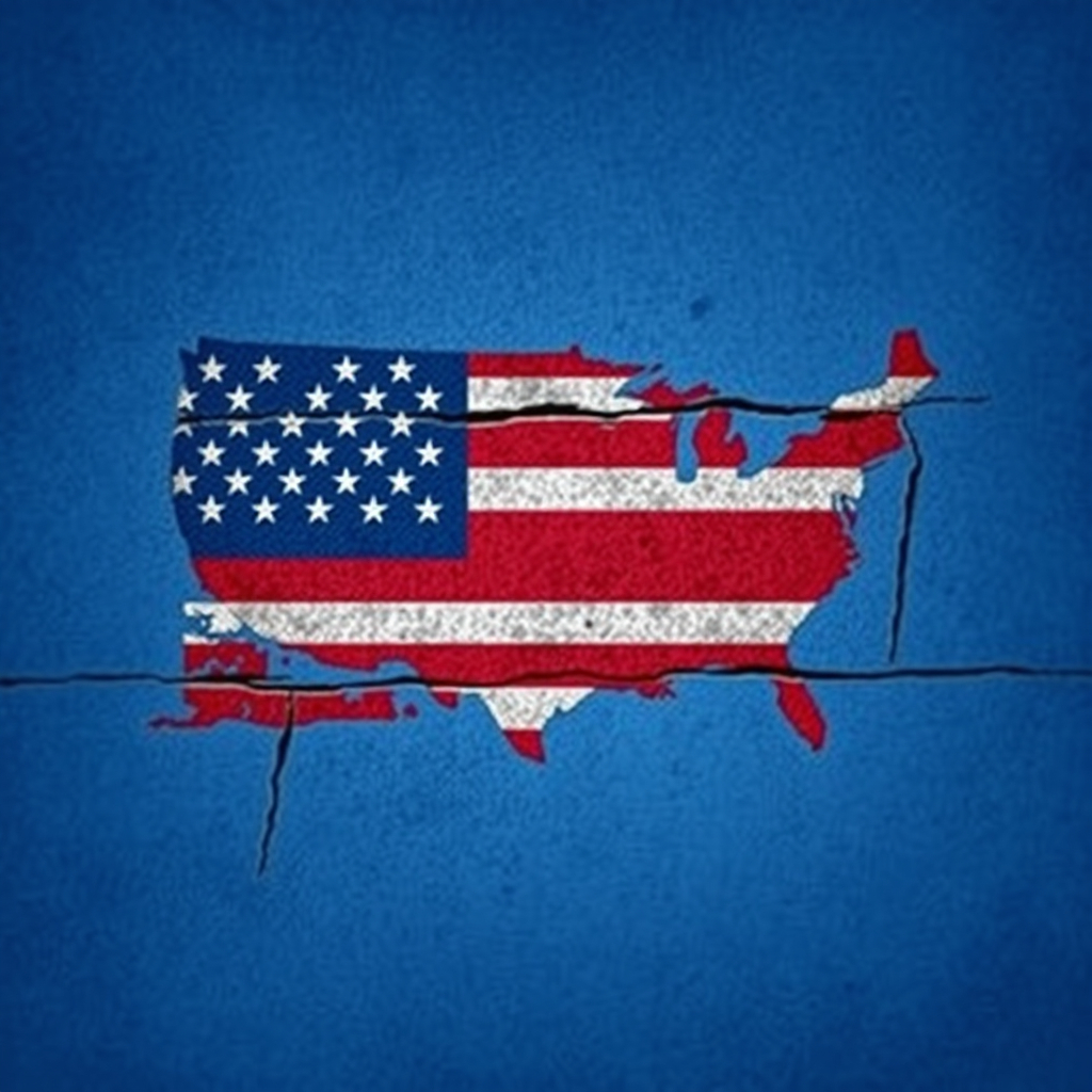 United States map filled with the American flag